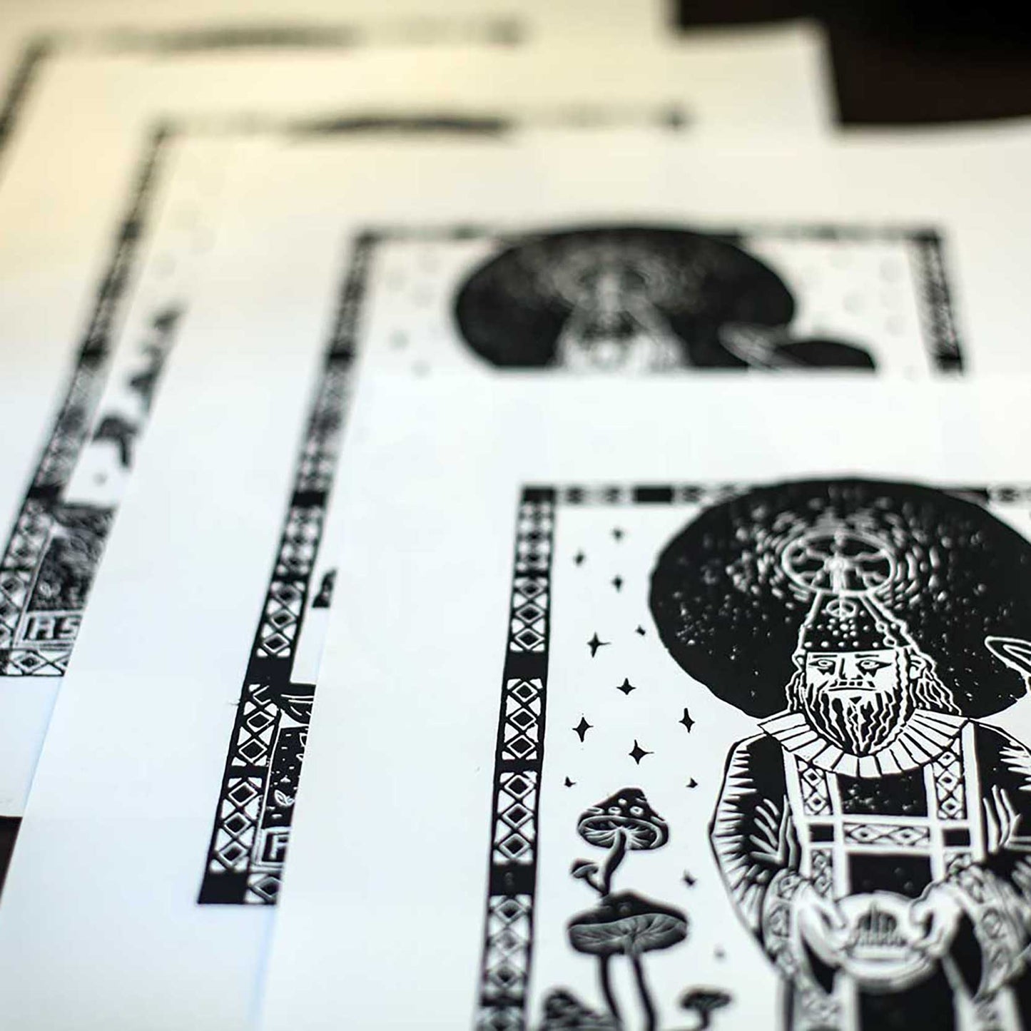 Zpor Linocut Print